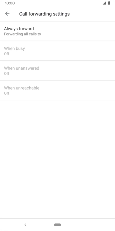 Press the required divert type. Press the required divert type.