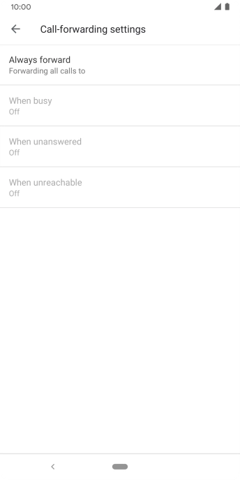 Press the required divert type. Press the required divert type.