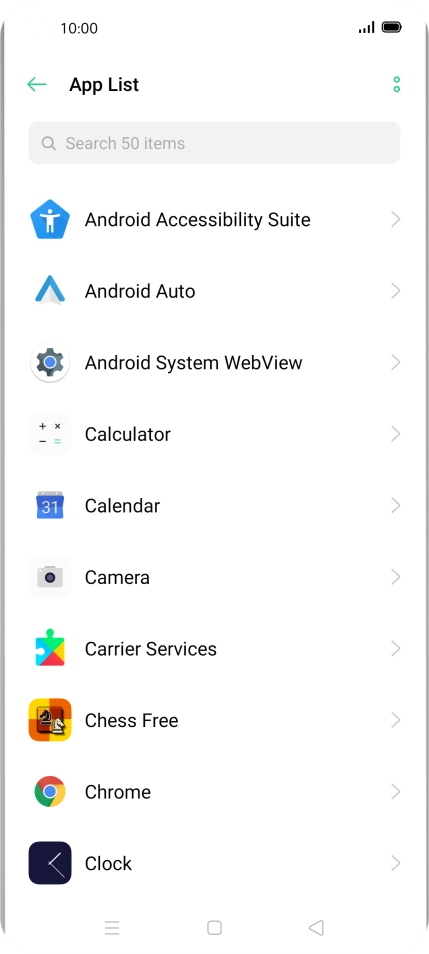 Press the required app. Press the required app.