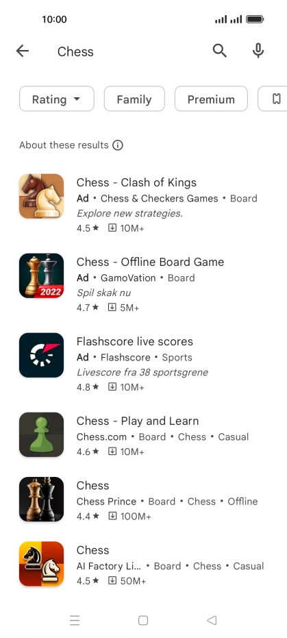 Press the required app. Press the required app.
