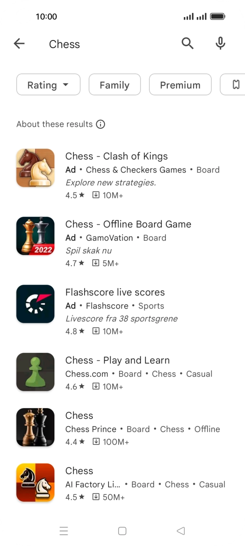 Press the required app. Press the required app.