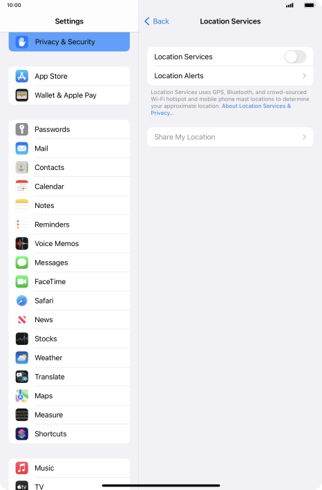 Press the indicator next to Press the indicator next to