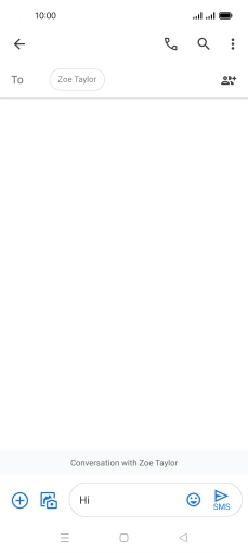 Press the send icon when you've finished your SMS. Press the send icon when you've finished your SMS.