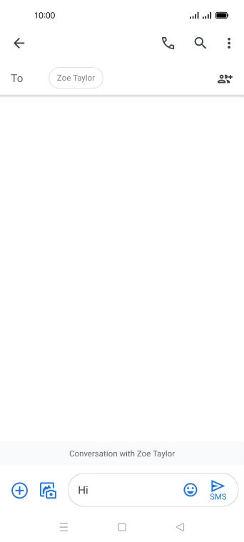 Press the send icon when you've finished your SMS. Press the send icon when you've finished your SMS.