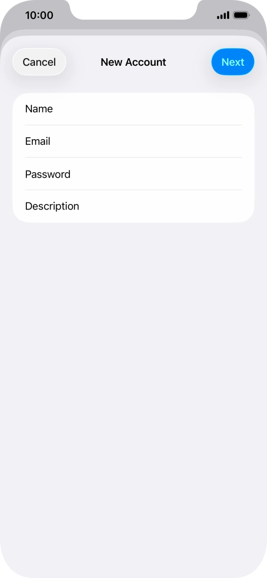 Press Description and key in the required name. Press Description and key in the required name.