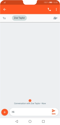 Press the send icon when you've finished your text message. Press the send icon when you've finished your text message.