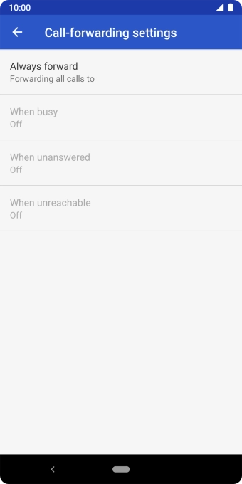 Press the required divert type. Press the required divert type.