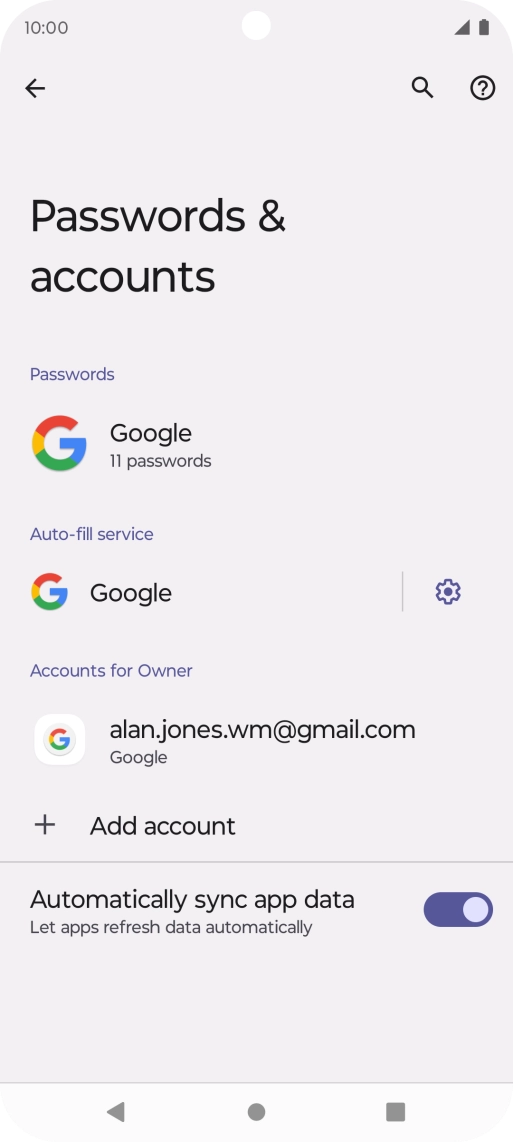 Press Add account. Press Add account.