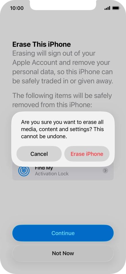 Press Erase iPhone. Press Erase iPhone.