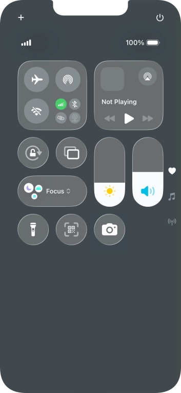 Press the flight mode icon to turn the function on or off. Press the flight mode icon to turn the function on or off.