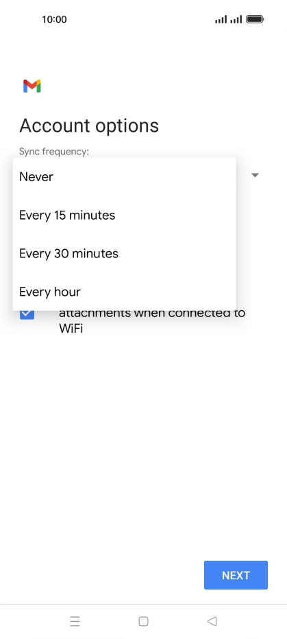 Press the required setting. Press the required setting.