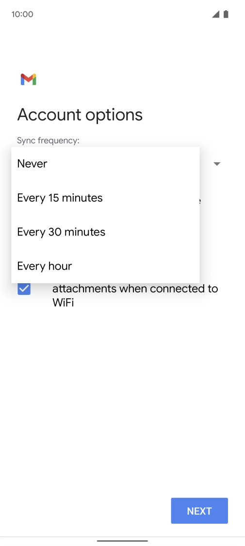 Press the required setting. Press the required setting.