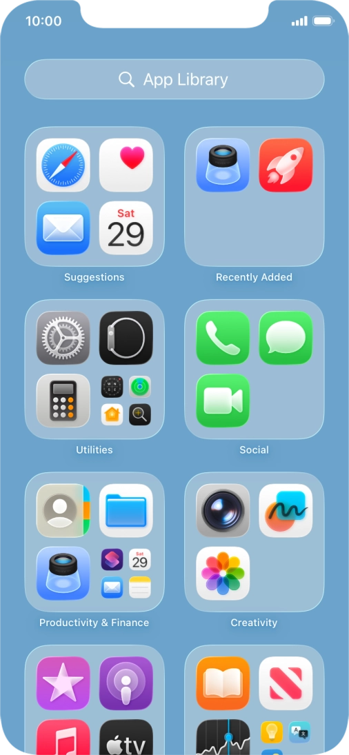 Press the required app. Press the required app.