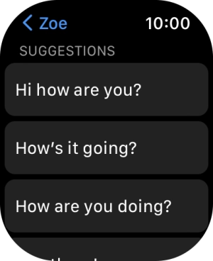 Press the required quick reply. Press the required quick reply.