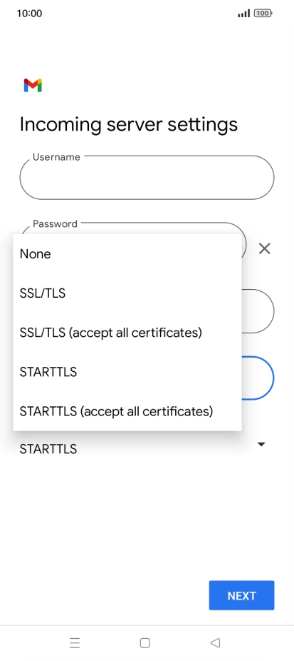 Press SSL/TLS. Press SSL/TLS.