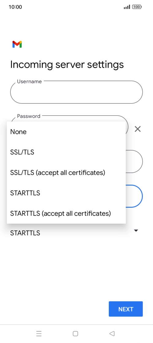 Press SSL/TLS. Press SSL/TLS.