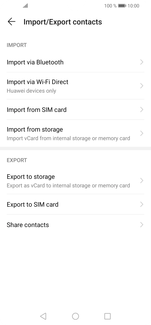 Press Import from SIM card. Press Import from SIM card.