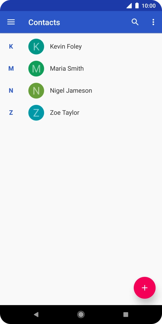 Press the new contact icon. Press the new contact icon.