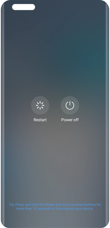 Press Power off. Press Power off.