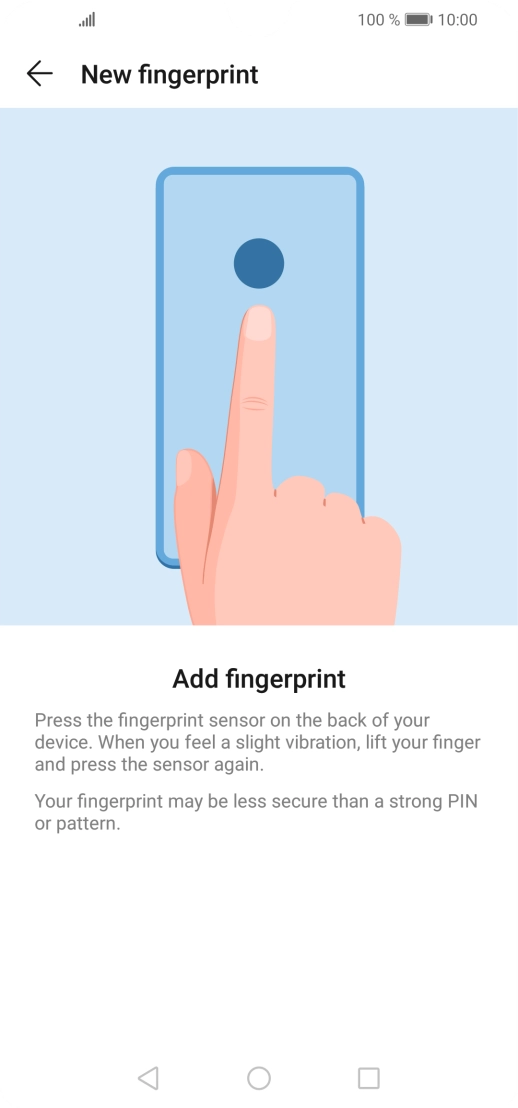 Follow the instructions on the screen to create the phone lock code using your fingerprint. Follow the instructions on the screen to create the phone lock code using your fingerprint.