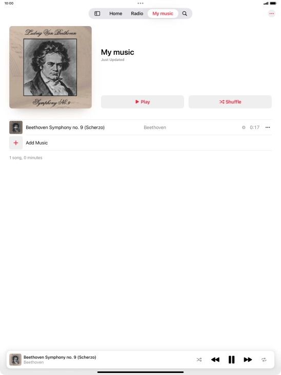 Press the song title. Press the song title.