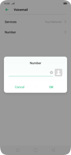 Key in +447953222222 and press OK. Key in +447953222222 and press OK.