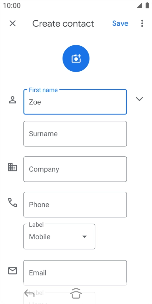 Press Surname and key in the last name. Press Surname and key in the last name.