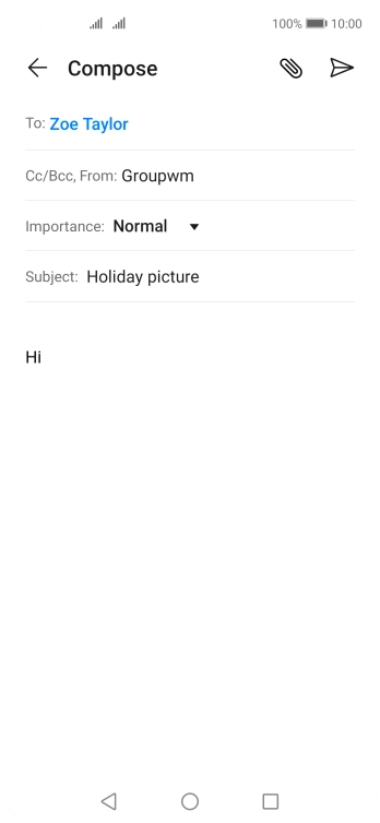 Press the attachment icon. Press the attachment icon.