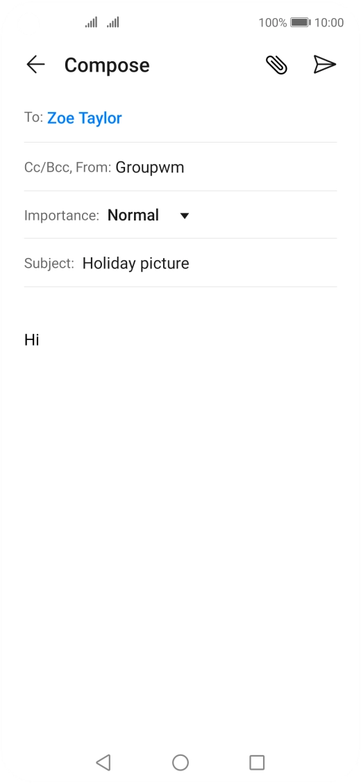 Press the attachment icon. Press the attachment icon.
