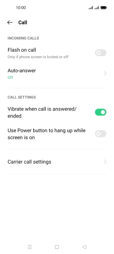 Press Carrier call settings. Press Carrier call settings.