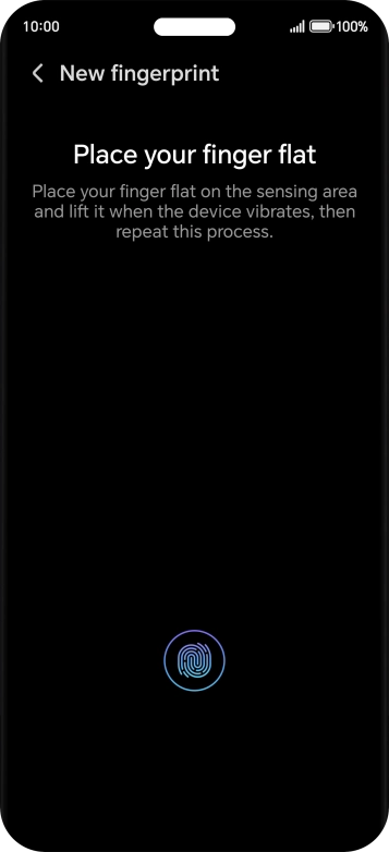 Follow the instructions on the screen to create the phone lock code using your fingerprint. Follow the instructions on the screen to create the phone lock code using your fingerprint.