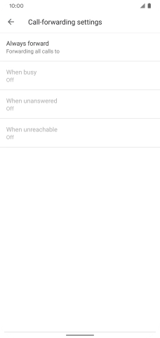Press the required divert type. Press the required divert type.