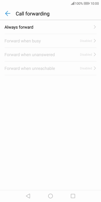Press the required divert type. Press the required divert type.