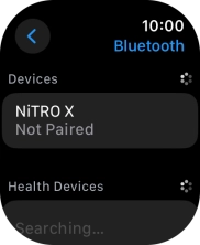 Press the required Bluetooth device. Press the required Bluetooth device.