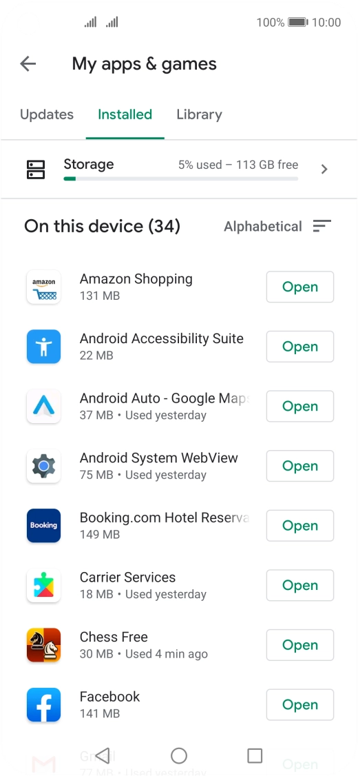 Press the required app. Press the required app.