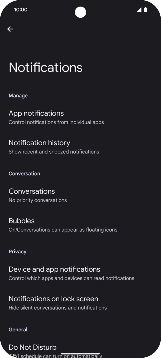 Press App notifications. Press App notifications.