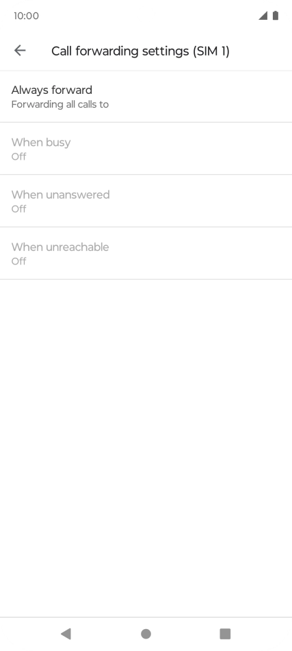 Press the required divert type. Press the required divert type.