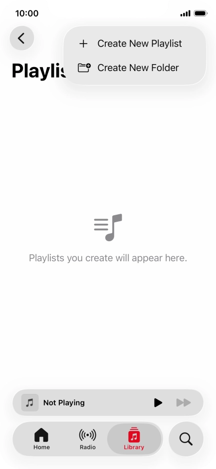 Press Create New Playlist. Press Create New Playlist.
