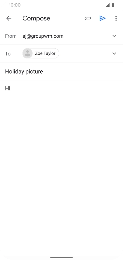 Press the attachment icon. Press the attachment icon.