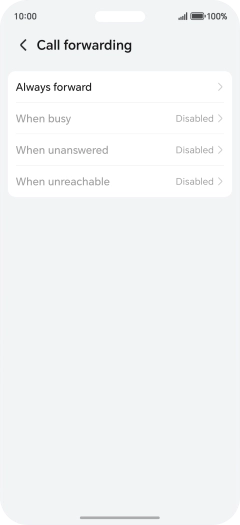 Press the required divert type. Press the required divert type.