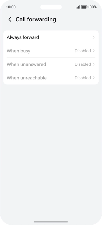 Press the required divert type. Press the required divert type.