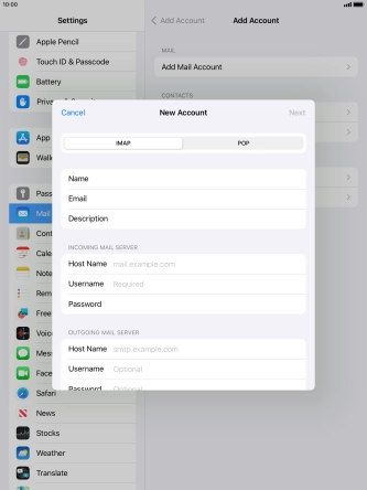 Press IMAP. Press IMAP.