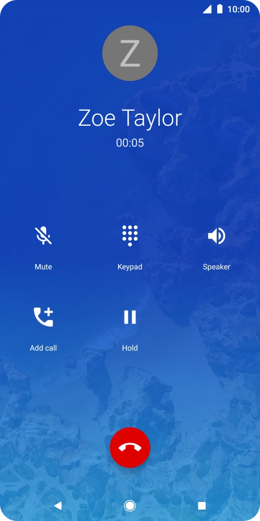 Press the end call icon. Press the end call icon.