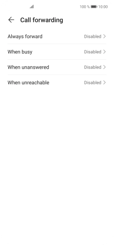 Press the required divert type. Press the required divert type.