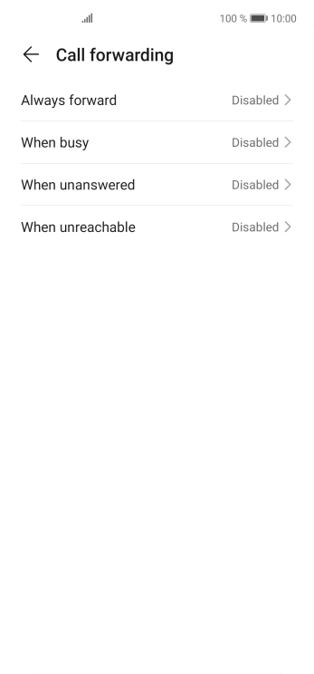 Press the required divert type. Press the required divert type.