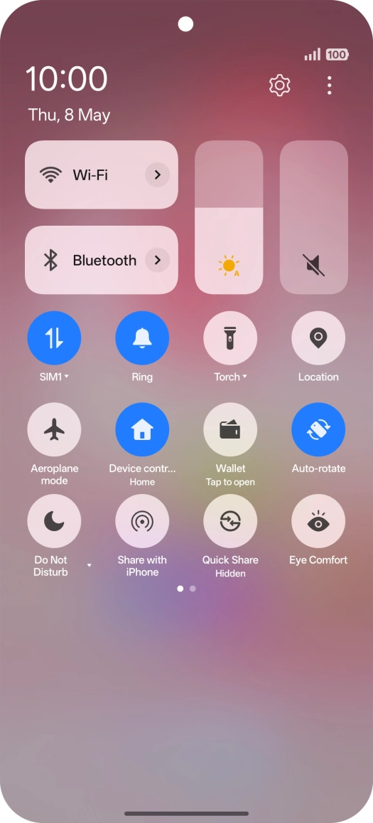 Press the settings icon. Press the settings icon.