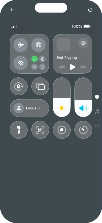 Press the flight mode icon to turn the function on or off. Press the flight mode icon to turn the function on or off.