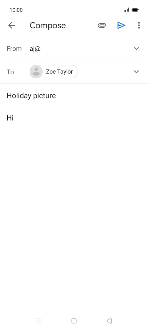 Press the attachment icon. Press the attachment icon.