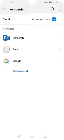 Press Auto-sync data to turn the function on or off. Press Auto-sync data to turn the function on or off.