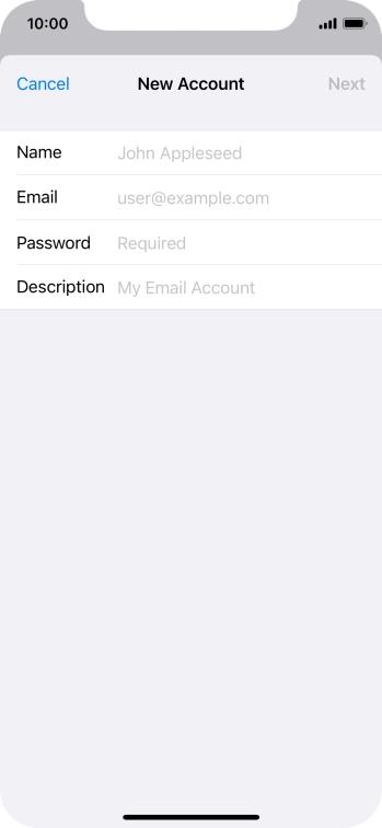 Press Name and key in the required sender name. Press Name and key in the required sender name.